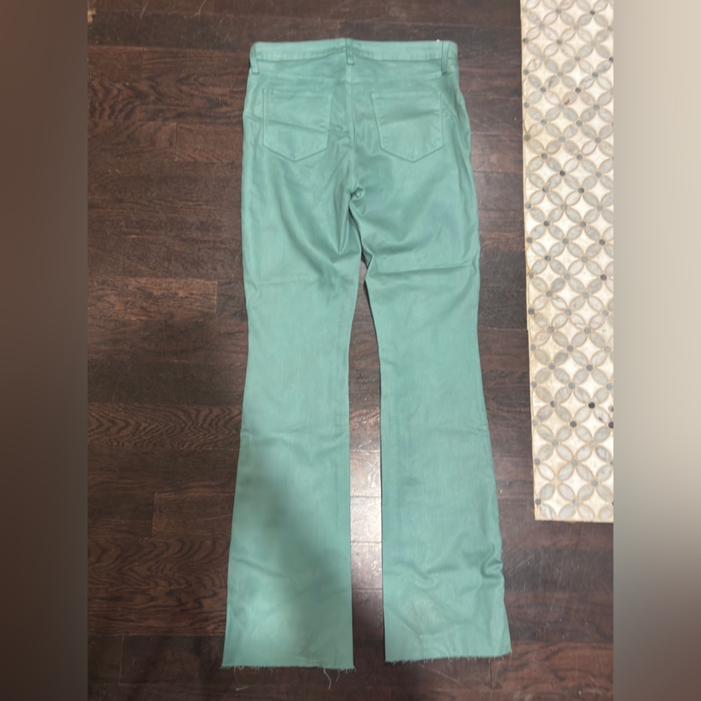 L'AGENCE: TEAL COATED STRAIGHT-LEG JEANS - Picture 6 of 9